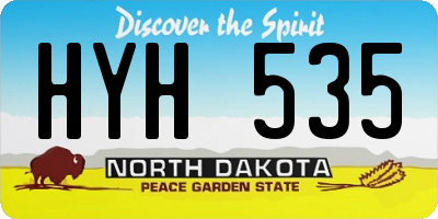 ND license plate HYH535