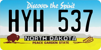 ND license plate HYH537