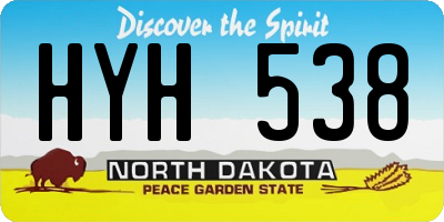 ND license plate HYH538