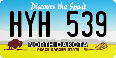 ND license plate HYH539