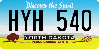 ND license plate HYH540