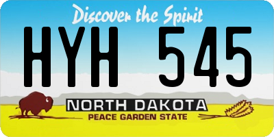 ND license plate HYH545