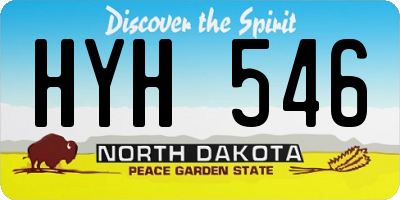 ND license plate HYH546
