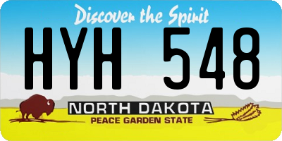 ND license plate HYH548
