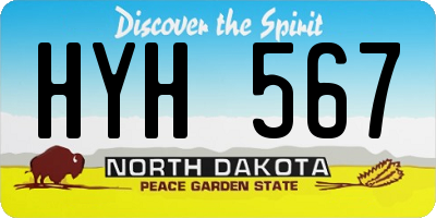 ND license plate HYH567