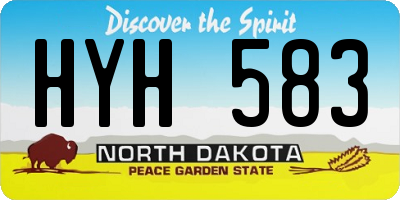 ND license plate HYH583