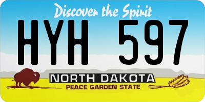 ND license plate HYH597