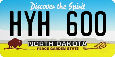 ND license plate HYH600