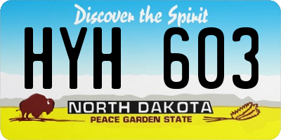 ND license plate HYH603