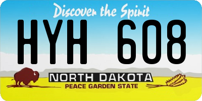 ND license plate HYH608