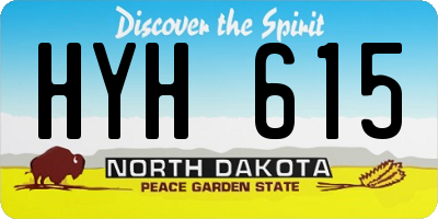 ND license plate HYH615