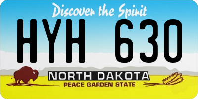 ND license plate HYH630