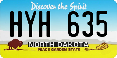 ND license plate HYH635