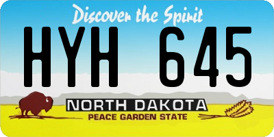 ND license plate HYH645
