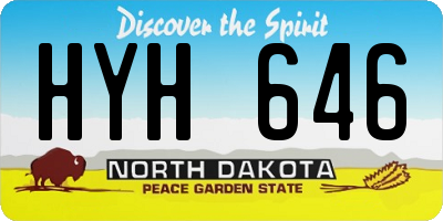 ND license plate HYH646