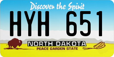 ND license plate HYH651