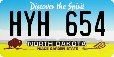 ND license plate HYH654