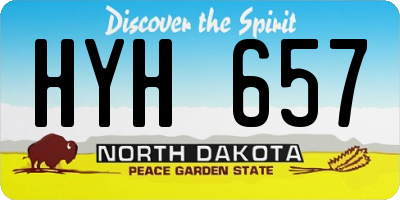 ND license plate HYH657