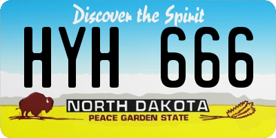 ND license plate HYH666