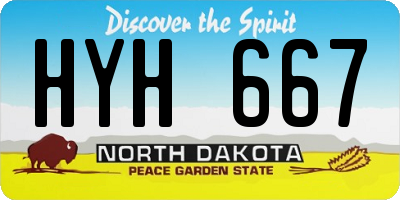 ND license plate HYH667