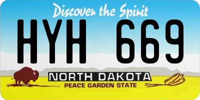 ND license plate HYH669
