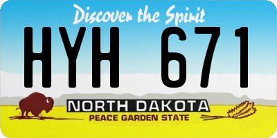 ND license plate HYH671