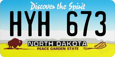 ND license plate HYH673