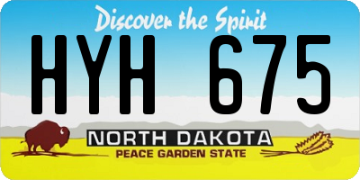 ND license plate HYH675