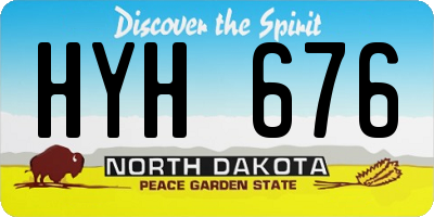 ND license plate HYH676