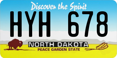 ND license plate HYH678