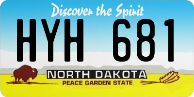 ND license plate HYH681