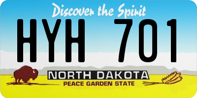 ND license plate HYH701