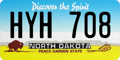 ND license plate HYH708