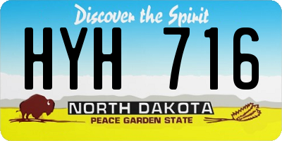 ND license plate HYH716