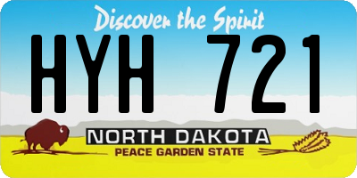 ND license plate HYH721