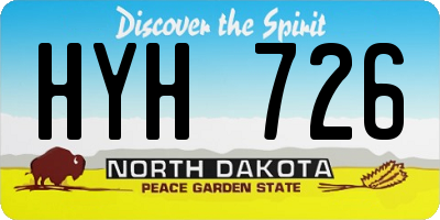 ND license plate HYH726