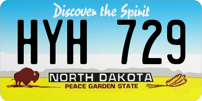 ND license plate HYH729