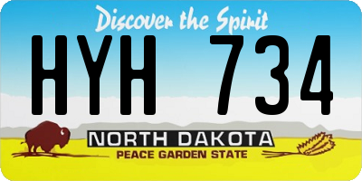 ND license plate HYH734