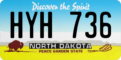 ND license plate HYH736