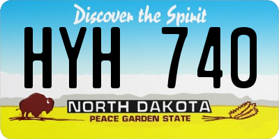 ND license plate HYH740
