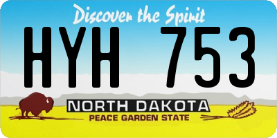 ND license plate HYH753