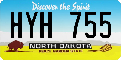 ND license plate HYH755