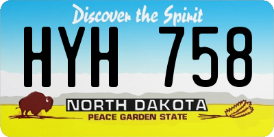 ND license plate HYH758