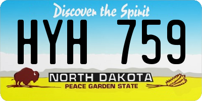 ND license plate HYH759