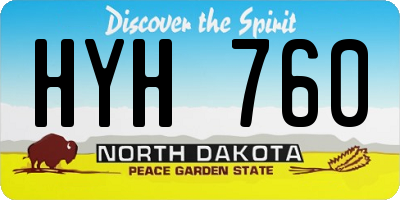 ND license plate HYH760