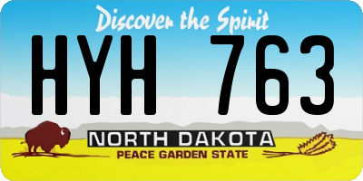 ND license plate HYH763