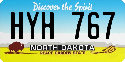 ND license plate HYH767