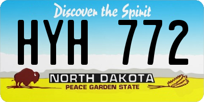 ND license plate HYH772