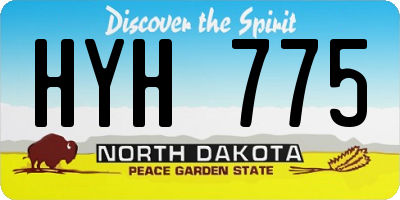 ND license plate HYH775