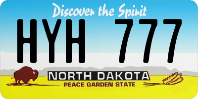 ND license plate HYH777